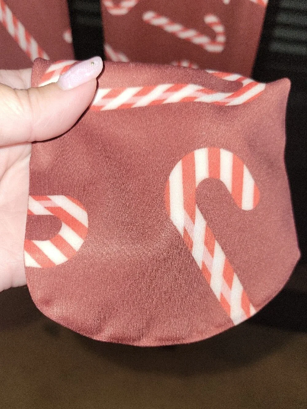 Women's Candy Cane Print Hosiery - Red & White XL